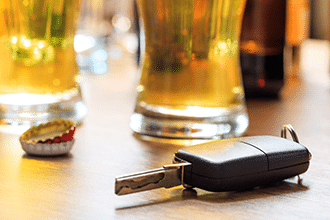 car key with beer on table dui-dwi defense