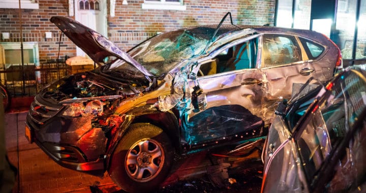 a wrecked Honda CR-V after a car accident