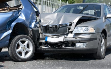 two cars damaged after an accident